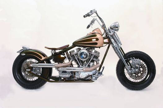 Custom oval oil tank by MotoXcycle MXC on a Dave Perewitz bobber .