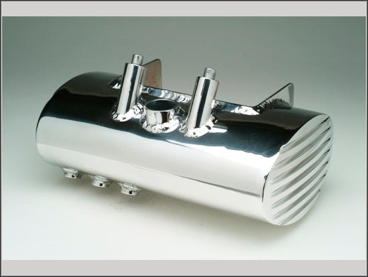 Tanque de aceite ovalado con aletas profundas de aluminio MotoXcycle MXC para Harley-Davidson Softail 1999 y anteriores