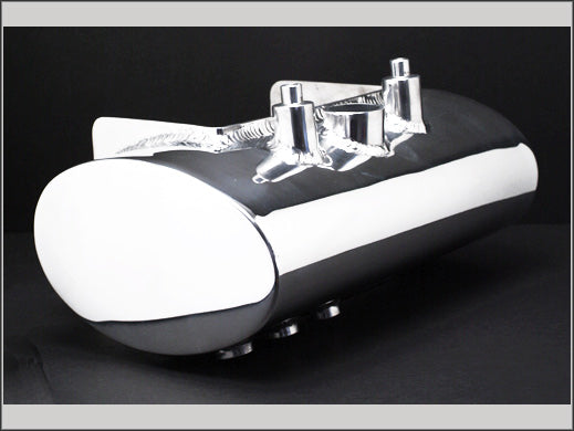 Tanque de aceite de aluminio ovalado convexo liso MXC de MotoXcycle para Harley-Davidson Softails 1999 y anteriores Reemplazo de fábrica