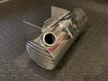 MotoXcycle MXC Round Deep Finned Aluminum Oil tank for Harley-Davidson Softails 2000 and up