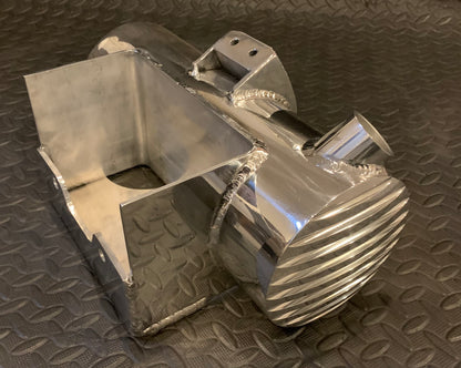 MotoXcycle MXC Round Deep Finned Aluminum Oil tank for Harley-Davidson Softails 2000 and up